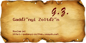 Gadányi Zoltán névjegykártya